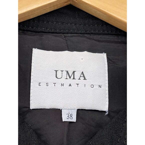 UMA Estnation Black Military Blazer | Dark Academia Stand Collar Jacket 38/4 - Picture 9 of 12